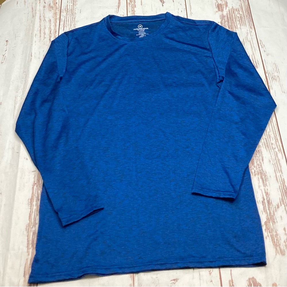 Go Dry Long Sleeve Tee Shirt Real Essentials Royal Blue Sz XL(14-16)